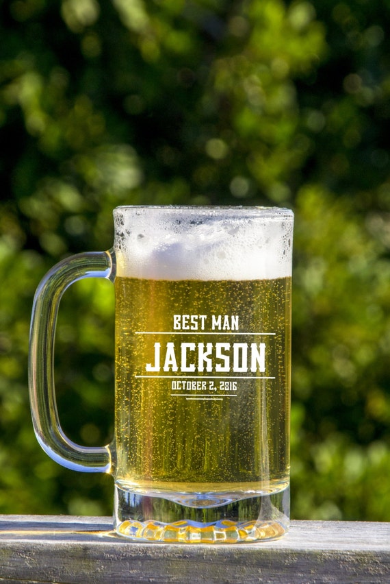 Groomsmen Gift Personalized Beer Glasses Custom Engraved