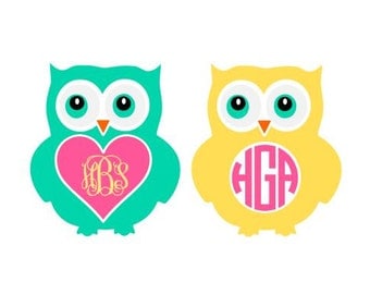 Owl Monogram SVG, Studio 3, DXF, AI, ps and pdf Cutting Files for Electronic Cutting Machines