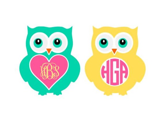 Download Owl Monogram SVG Studio 3 DXF AI ps and pdf Cutting Files