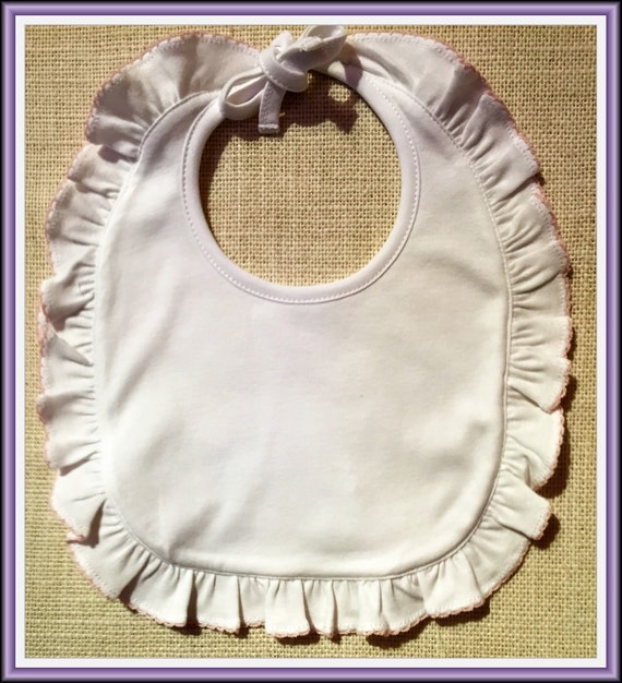 Blank Bib Baby Girl Bib Embroidery Blank by WhiteMagnoliaBlanks