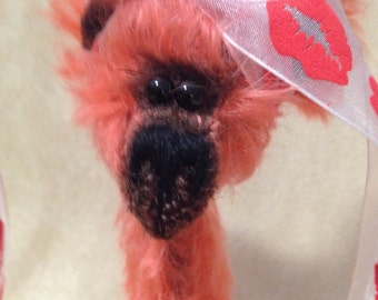 Lenore, ooak mohair artist bear, jointed collectible, quirky bear by Alaine Ferreira of Bearflair