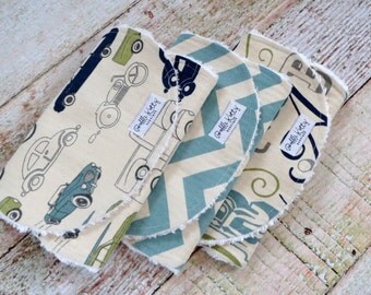 Baby Burp Cloths - Baby Boy Burp Cloths - Retro Rides Burp Cloths - Alphabet Burp Cloth - Chevron Burp Cloth - Cars and Trucks Burp Cloth