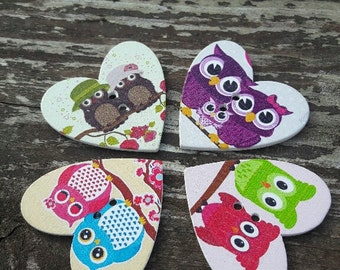 Scrapbooking buttons, buttons, pretty buttons, multi-coloured buttons, 2 hole buttons, wooden buttons, lot buttons, boutons, scrapbook