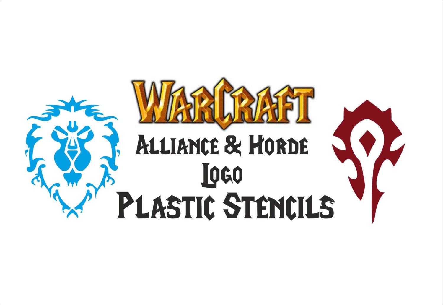 World Of Warcraft Plastic Stencils Alliance And Horde Logo