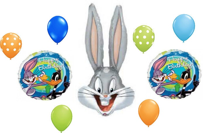 9 piece Bug Bunny and Friends Balloons birthday party supplies