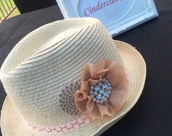 Embellished Kids Straw Hat