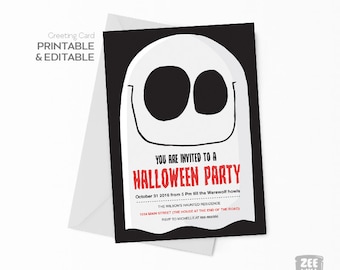 Halloween invitation, Editable, Kids Party, Halloween Party Invitation, Birthday party, Ghost, Halloween printable card