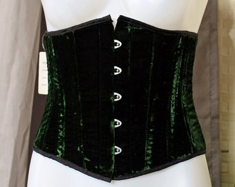 Private Zone Green Velvet Underbust Corset