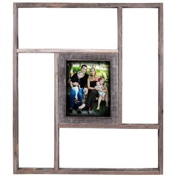 Barnwood Rustic Wooden Shelf Picture Frame 8x10, Weathered Gray