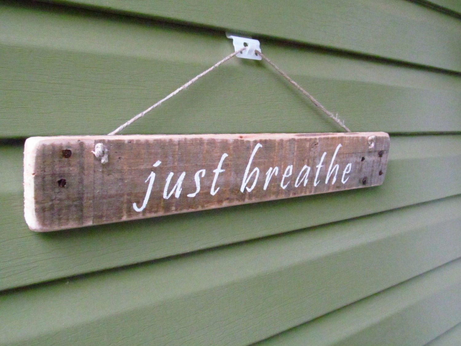 Just Breathe Wood Sign Rustic Wood Sign Rustic Wooden Sign