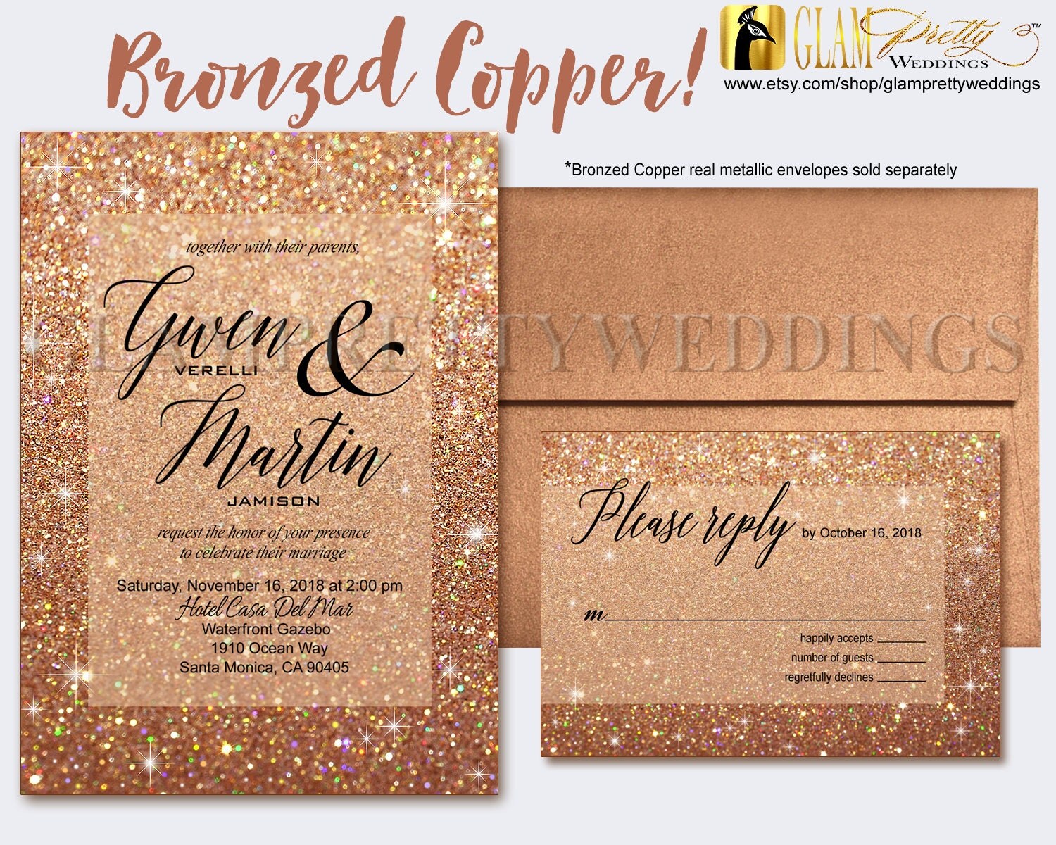 Copper Wedding Invitations 5