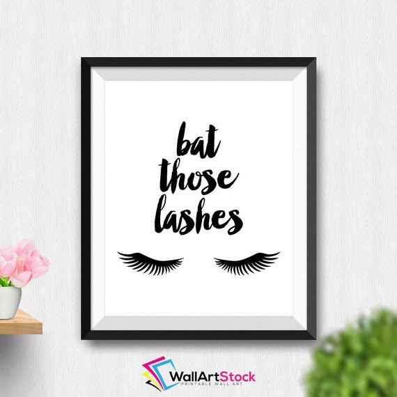 Printable Bat Those Lashes Wall Art Chic Bedroom Wall Decor