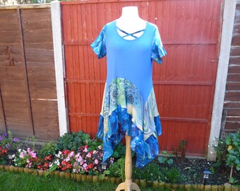 Boho dresses for women Upcycled dress Plus size boho dress Plus size dress tunic Bohemian gypsy dress Langenlook Festival clothing plus size