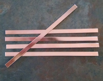5 Cuffs Copper Bracelet Blank Cuffs 1/4" x 6" inch 18 gauge Tumbled Soft Polished Stamping Blank Copper Strip Cuff Bracelet Ring Made in USA