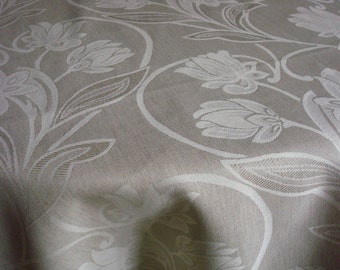 Floral Linen Jacquard TABLECLOTH square rectangle tablecloth