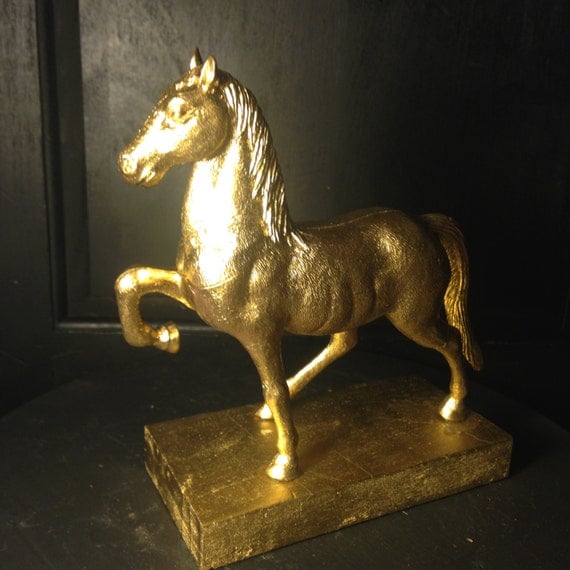 Gold Decorative Horse Statue Bookend Gold House Decor