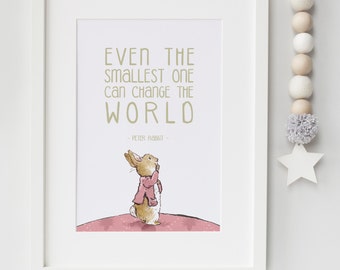 Peter Rabbit Beatrix Potter New Baby/Chid Boy/Girl Nursery Birth Name Quote Print Keepsake Picture Christening Gift
