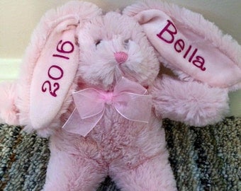 Plush Bunny, Easter Plush Bunny, Monogram Plush Bunny, Personalized Bunny, Plush Personalized Bunny, 8 inch personalized bunnny
