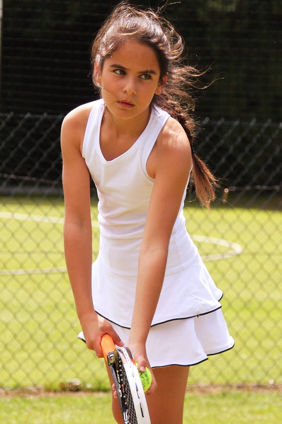 Johanna White Racerback Girls Tennis Dress Girls Tennis 