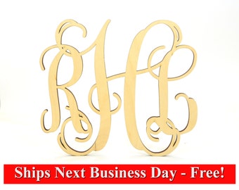 Unfinished Wooden Monogram for Individuals or Couples - Home Decor, Great Gift, Door Hanger or Even for Weddings