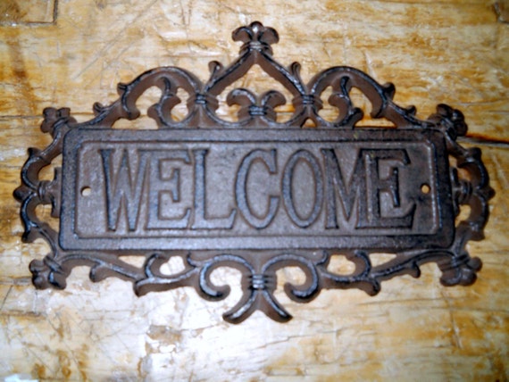 Rustic Vintage Antique Cast Iron WELCOME By Bethanyparkproject