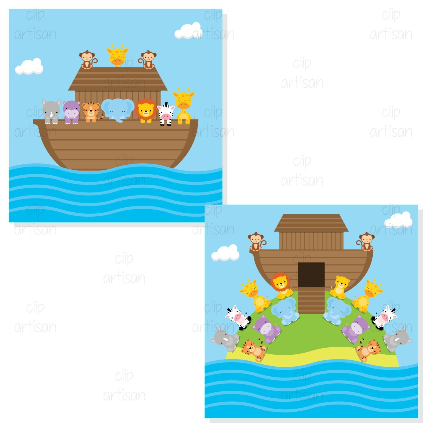 Noah's Ark Clipart / Ark Clip Art / Animal Clipart 