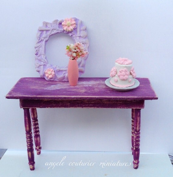 miniature shabby chic table miniature dollhouse furniture cake miniature shabby chic table miniature dollhouse furniture cake