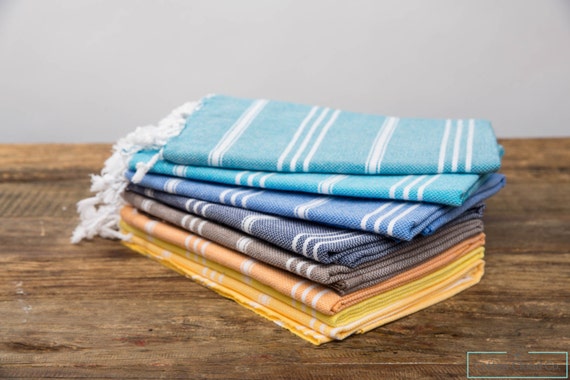 Eco Friendly Turkish Cotton Classic Stripe Hand Towel | Head Towel | Kitchen Towel | Turkish Towel | Kids Towel |Baby Towel