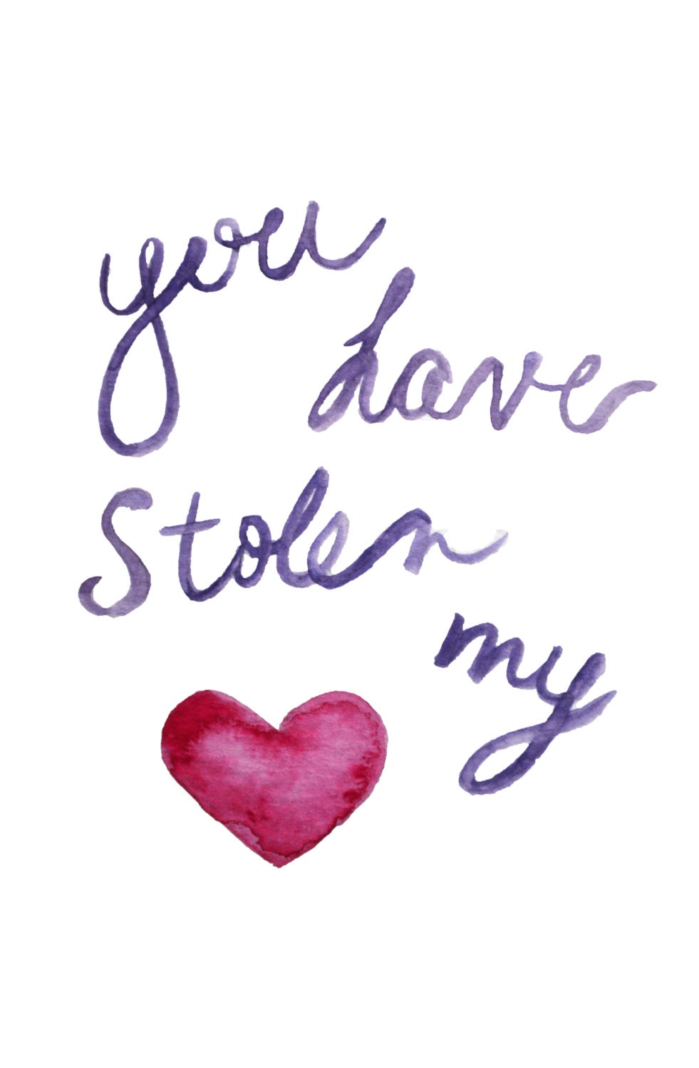 Greeting Card Blank and Envelopes You Have Stolen My Heart