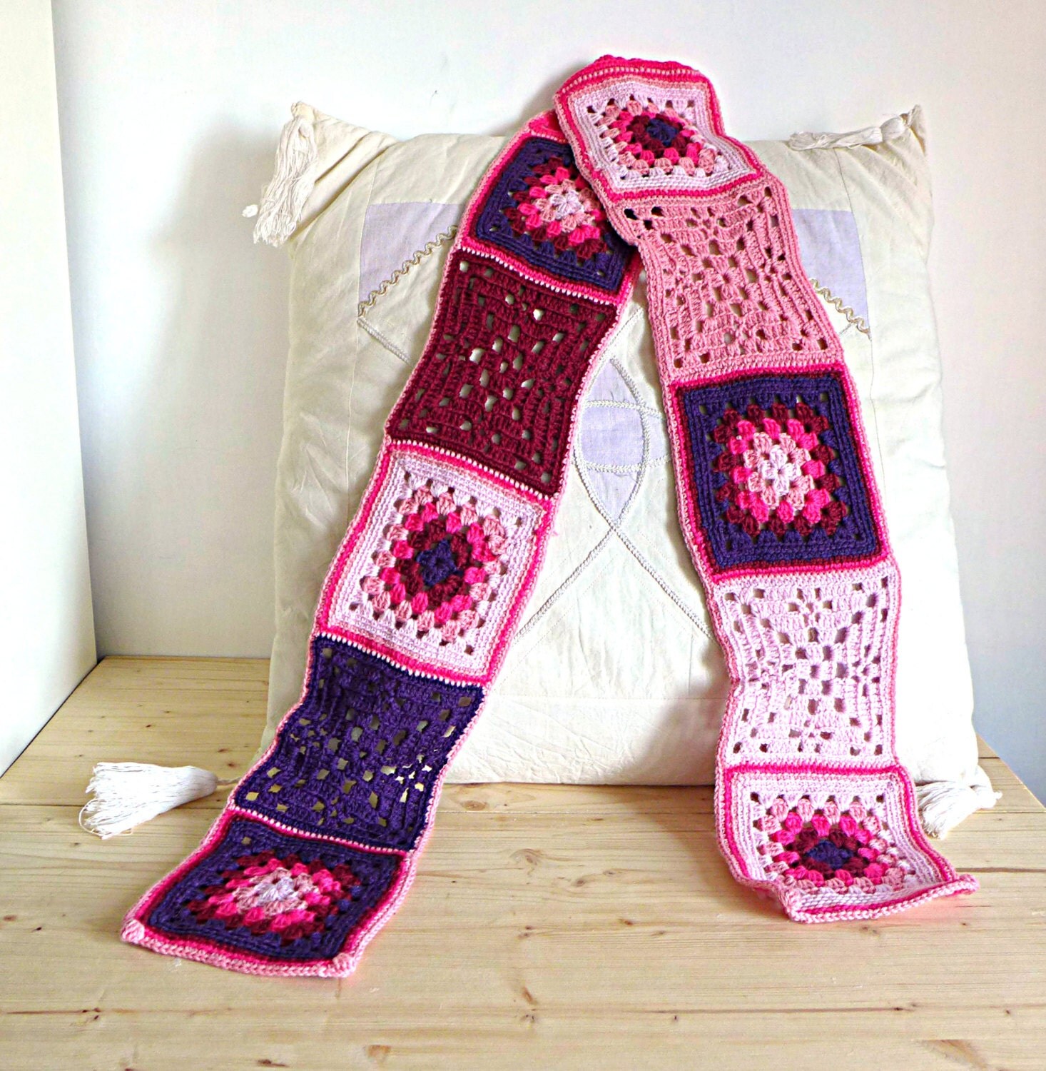 Sciarpa Alluncinetto Mattonelle Granny Square Stola 