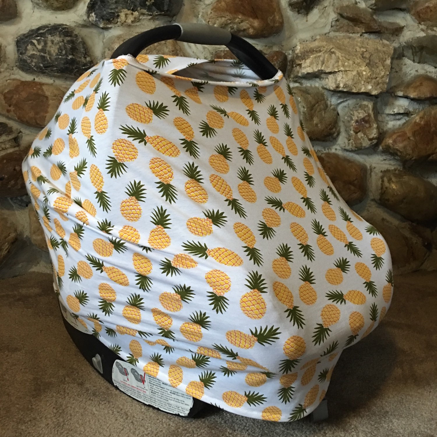 Stretchy Nursing and Car Seat cover knit white by 4rubythreads