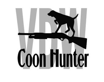 Coon Hunter Dog Cutting Files Silhouette SVG, DXF and EPS vinyl cut Files, for Cameo and Cricut Explore machines