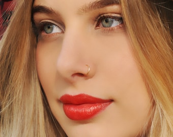 NOSE RING, Nose Hoop, 24 22 20 Gauge, 14K Nose Ring, Gold Filled Nose Ring, Nose Hoop, Gold Nose Ring, Gold Filled Nose Hoop