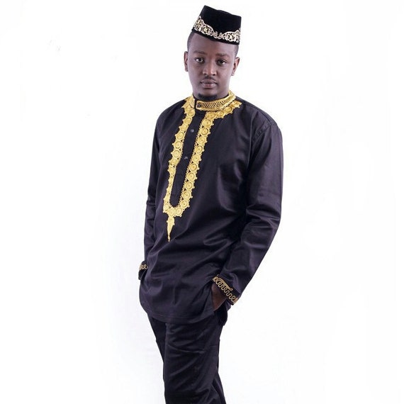 Embroidered Men's Shirt African Embroidered Shirt by PageUk