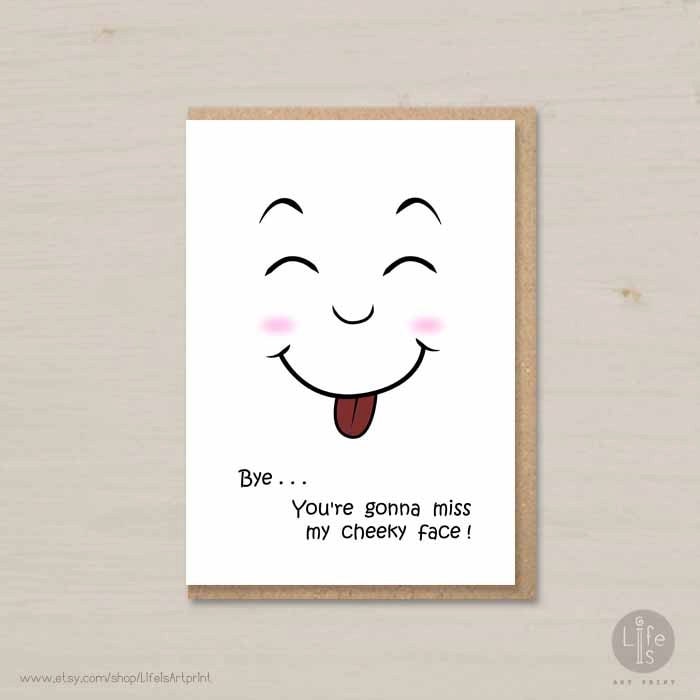 Funny goodbye  card  farewell  card  printable coworker  card 