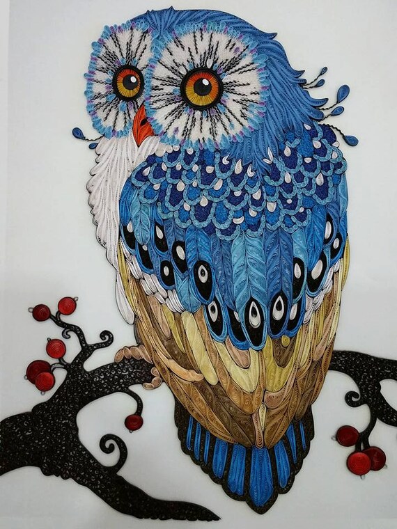 Download Items similar to Handmade Owl Paper Quilling Art on Etsy