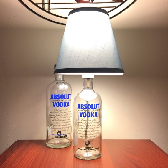 Recycled Absolut Liquor Bottle Lamp