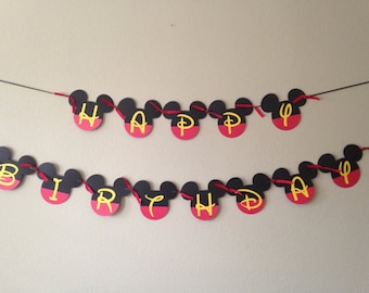 Mickey Mouse Birthday, Mickey Mouse Birthday Decoration, Mickey Mouse Party Decorations, Mickey Mouse Banner, Mickey Mouse Birthday Banner