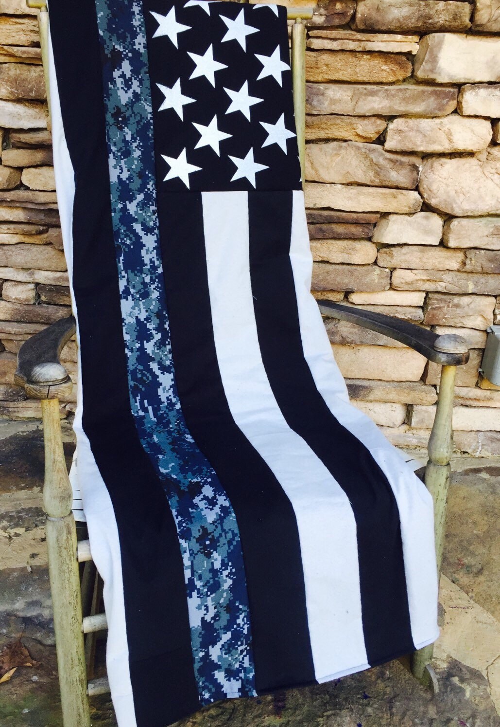 US Navy Quilt Thin Nwu Line American Flag Quilt Bootcamp