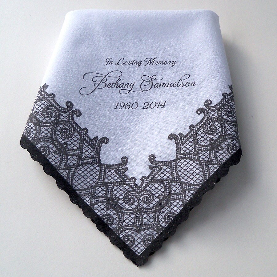 In memory of personalized handkerchief funeral handkerchief