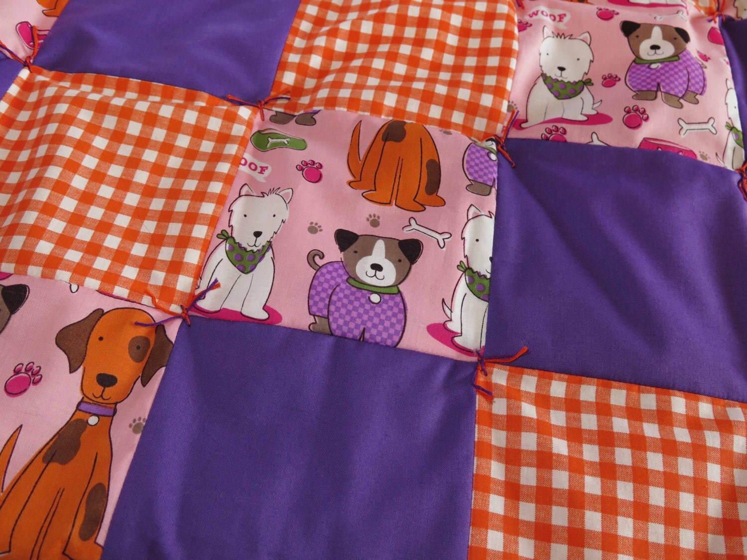Woof Dog Quilt Blanket Dog Blanket Dog Bed Handmade Quilt