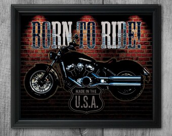 Motorcycle printable | Etsy