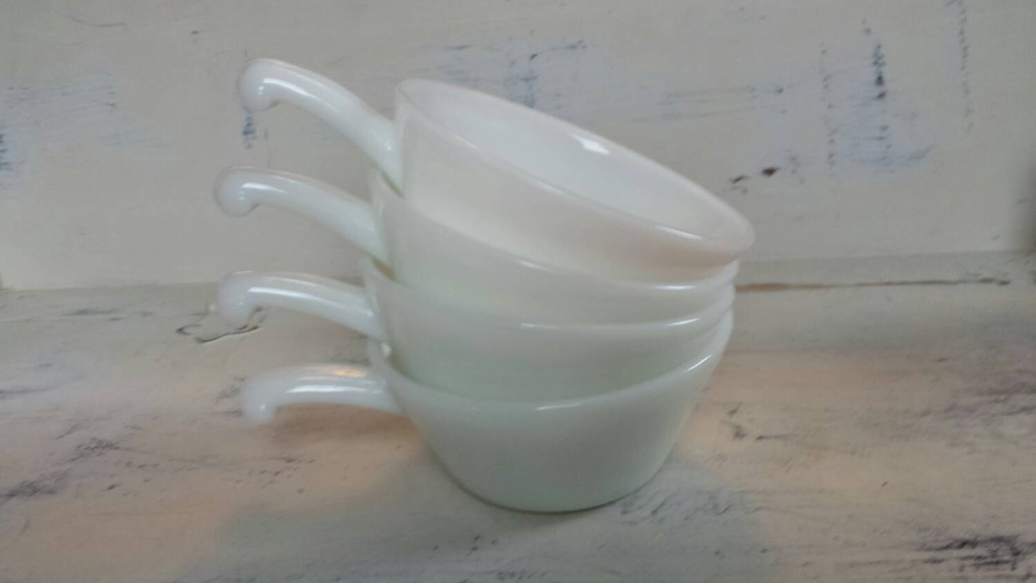 Vintage Fire King Milk Glass Bowls Chili by Treasuredpastvintage