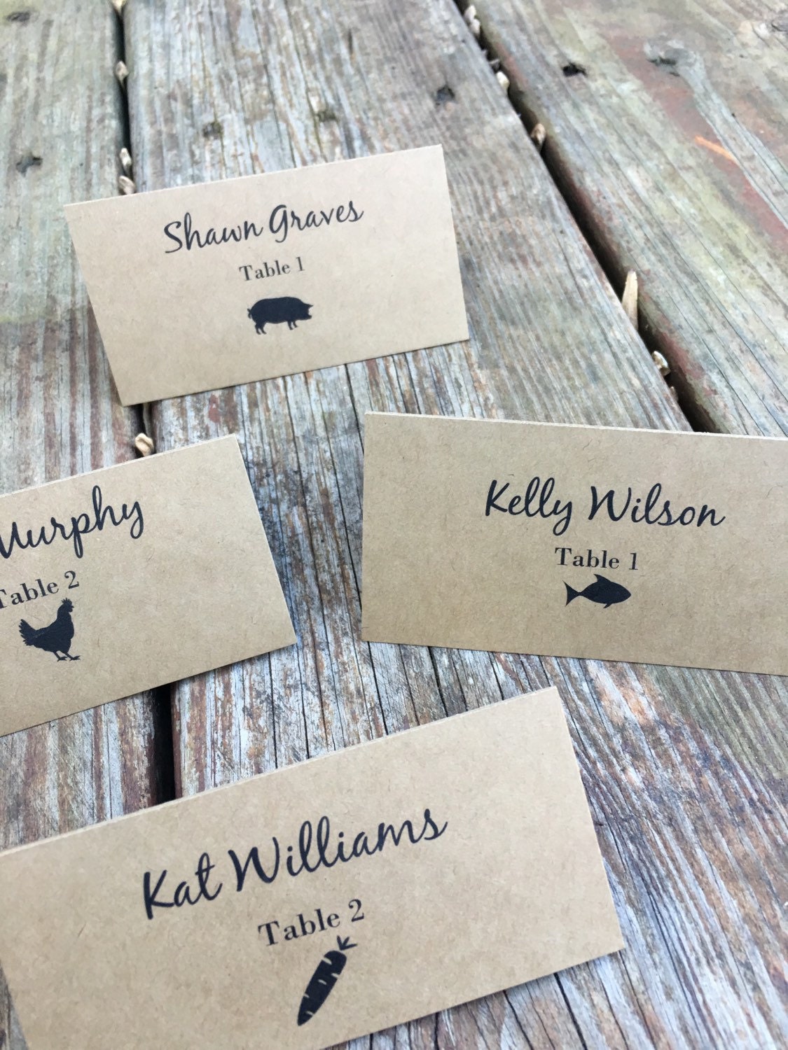 Tent Style Escort Card / Place Card Wedding/ by Tidbitdesigns