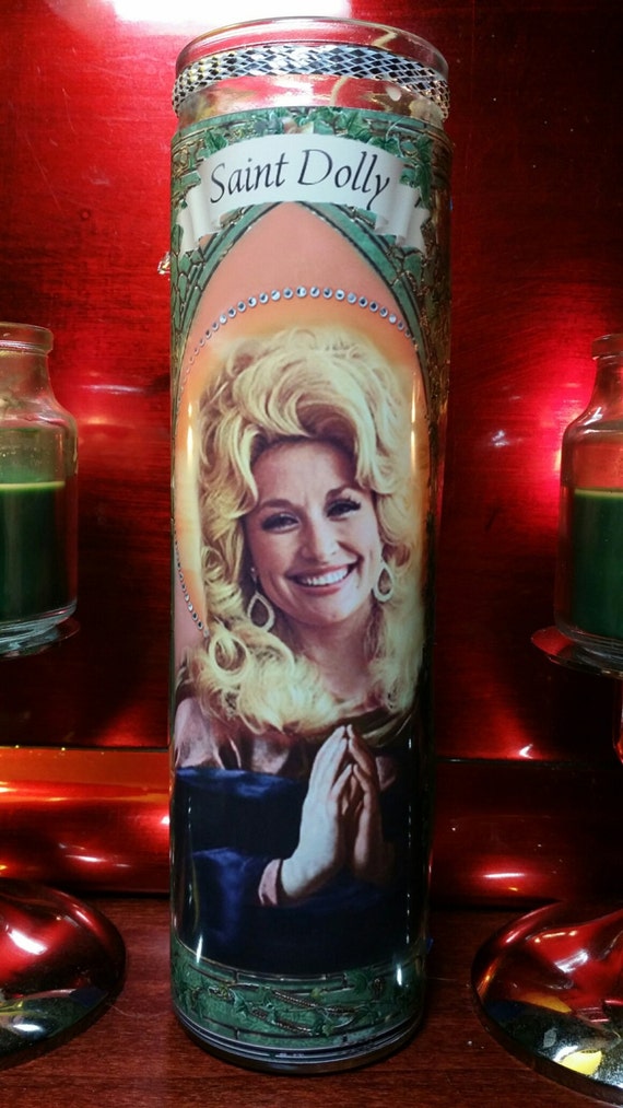 Dolly Parton Celebrity Saint Prayer Candle Churchwindow 