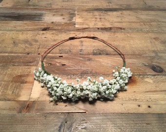 Fresh Baby's Breath Flower Crown
