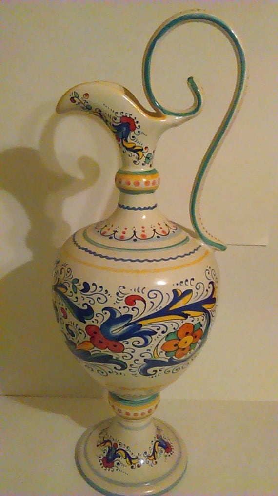 Items Similar To Vintage Deruta Ceramiche Pottery Vase Made In Italy