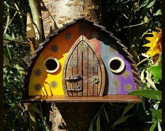 TECHNICOLOR DREAMING bird house/birdhouse /handmade /Garden art /bird houses /birdhouses