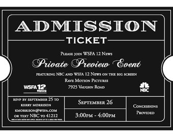 Admission Ticket Invitations 2