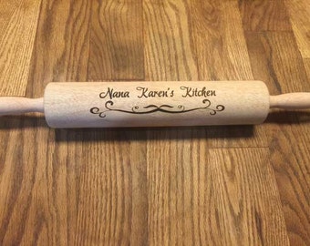 Personalized Rolling Pin great for mothers day grandmothers wedding housewarming gift
